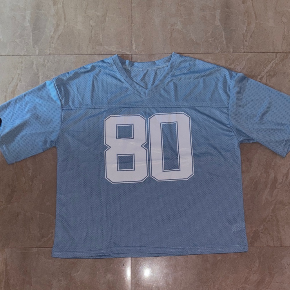 Blue Mesh Jersey with Number 80